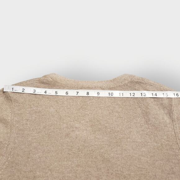 Theory Womens Cashmere Longlined Button Front Cardigan Oatmeal Sz Small *FLAW* - Picture 12 of 14